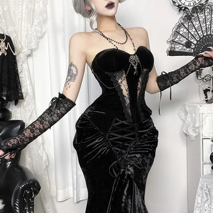 Bộ ren nhung Gothic