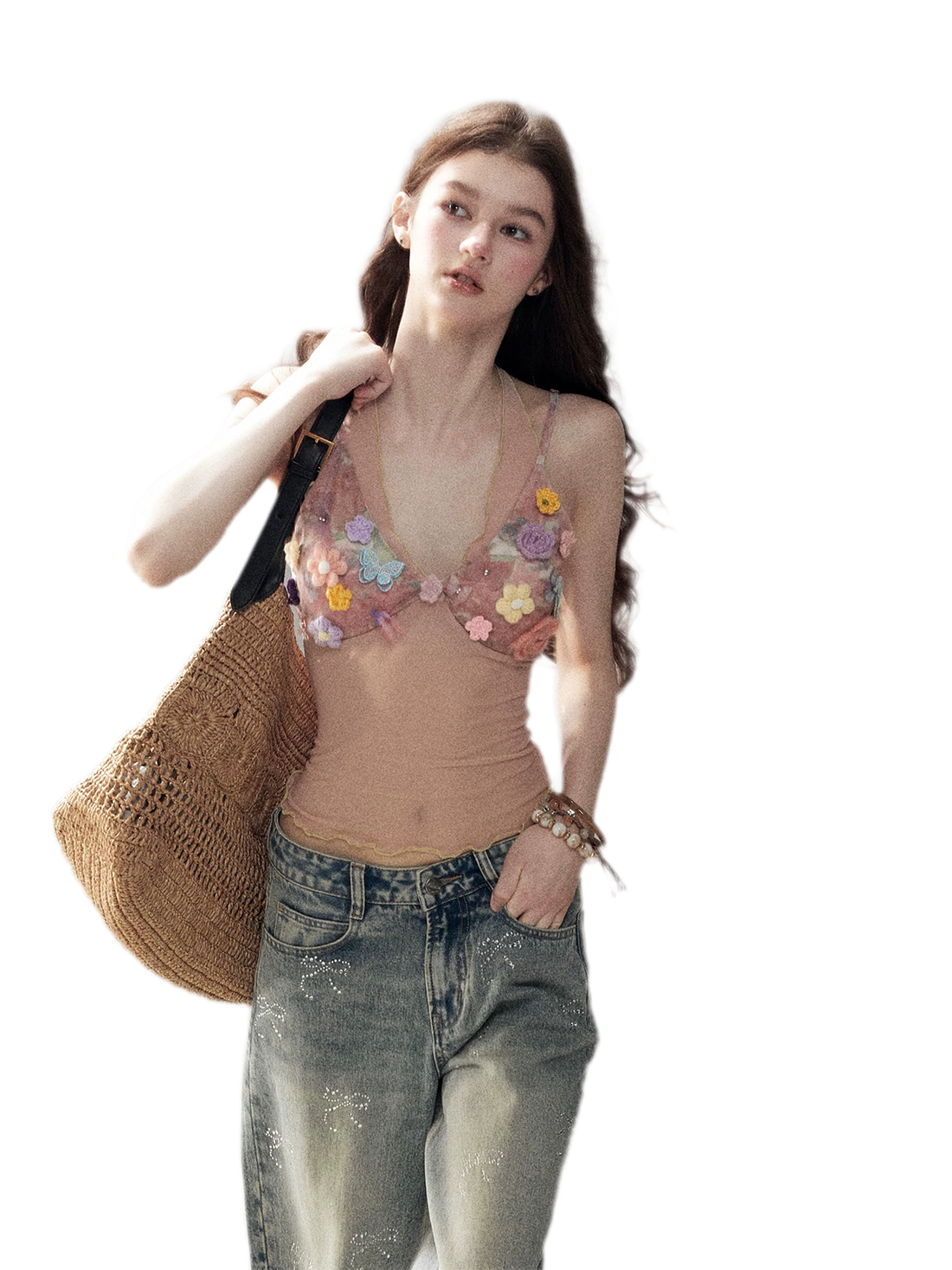 Halter Mesh Crop Top