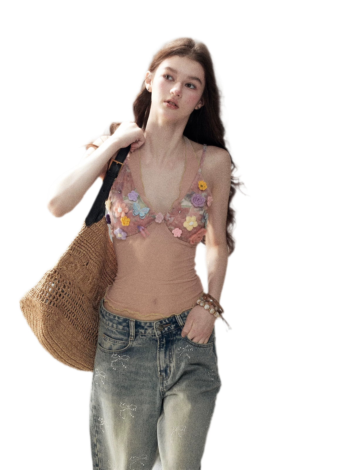 Halter Mesh Crop Top