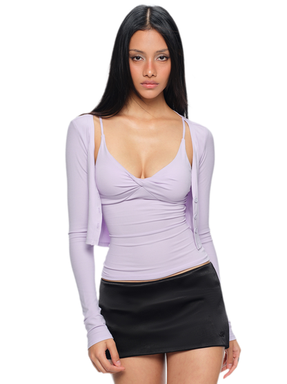 Satin Low-Rise A-Line Skirt