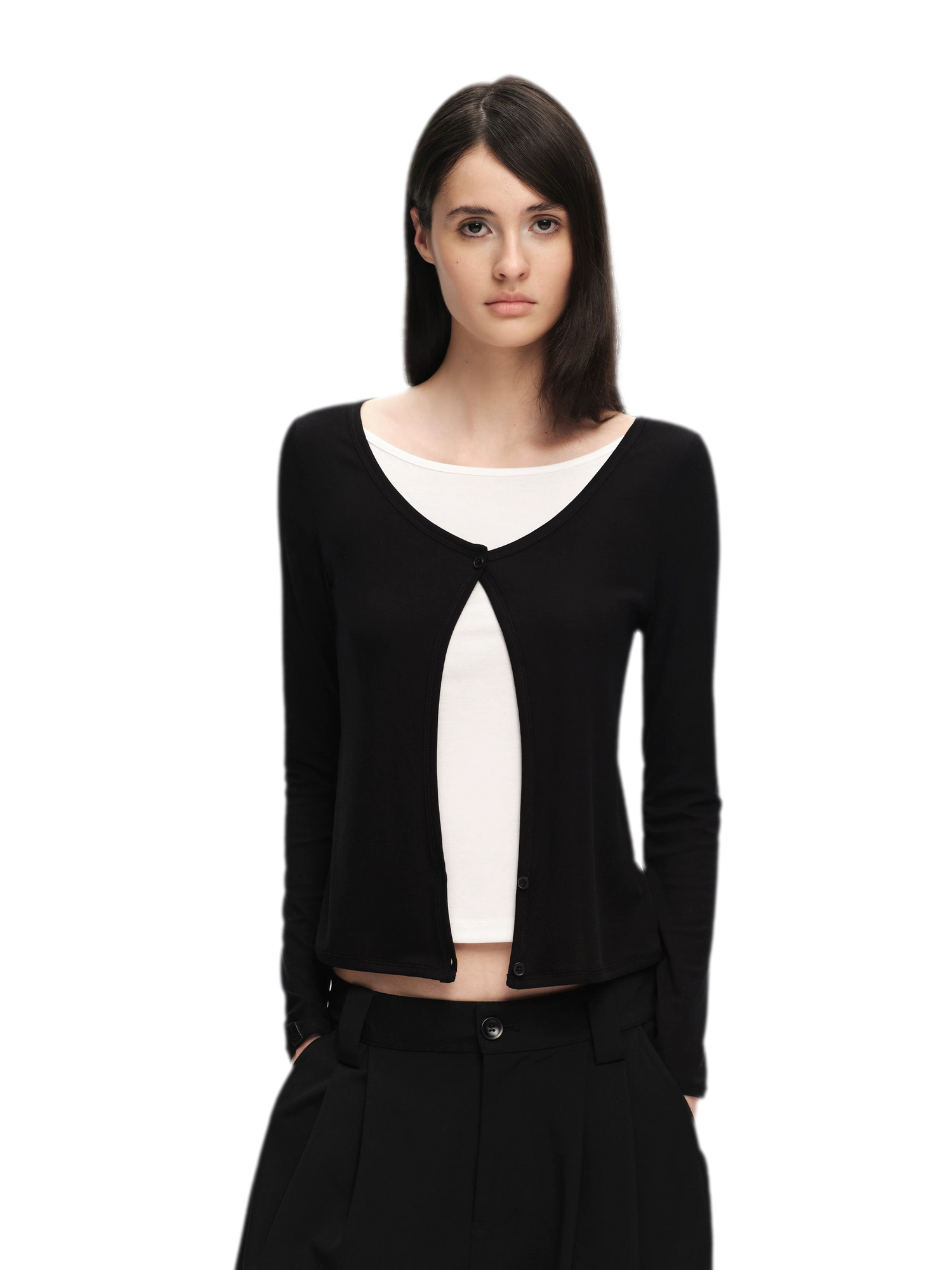 Lyocell Faux Two-Piece Top
