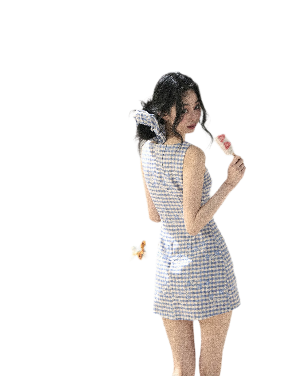 Breeze Check Embroidered Dress