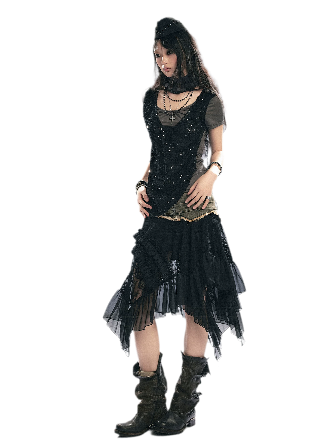 Cest Nous Lace Patchwork Tulle Skirt – view 2