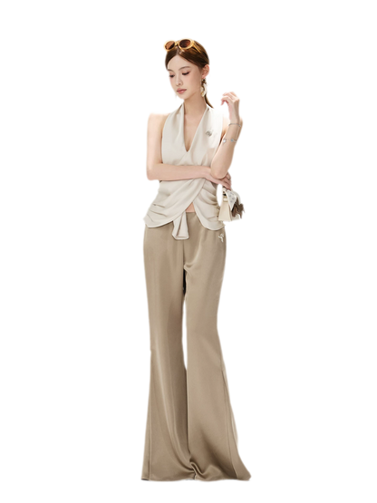Satin Drape Flared Pants