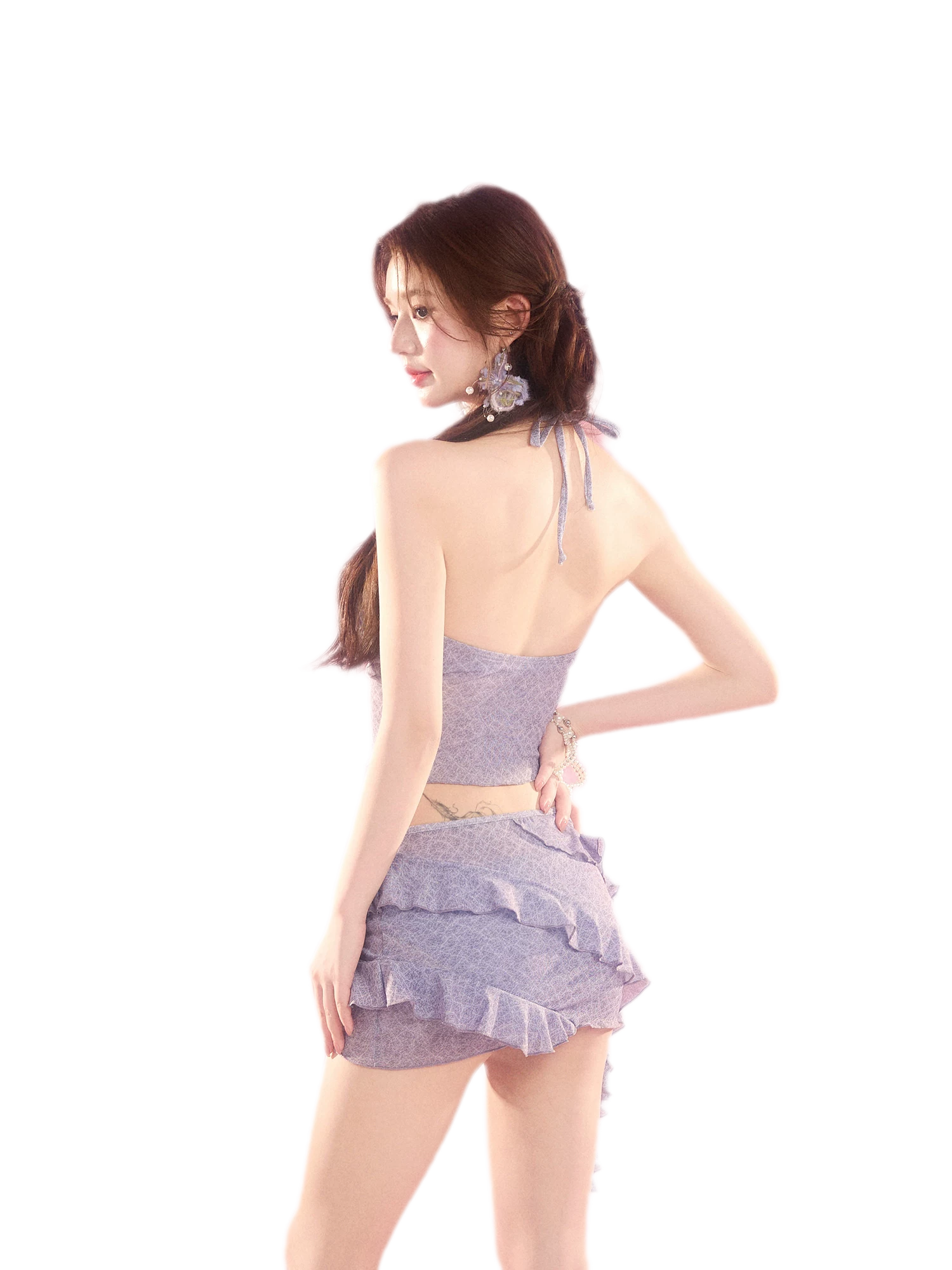 Mesh Skirt Bikini Set