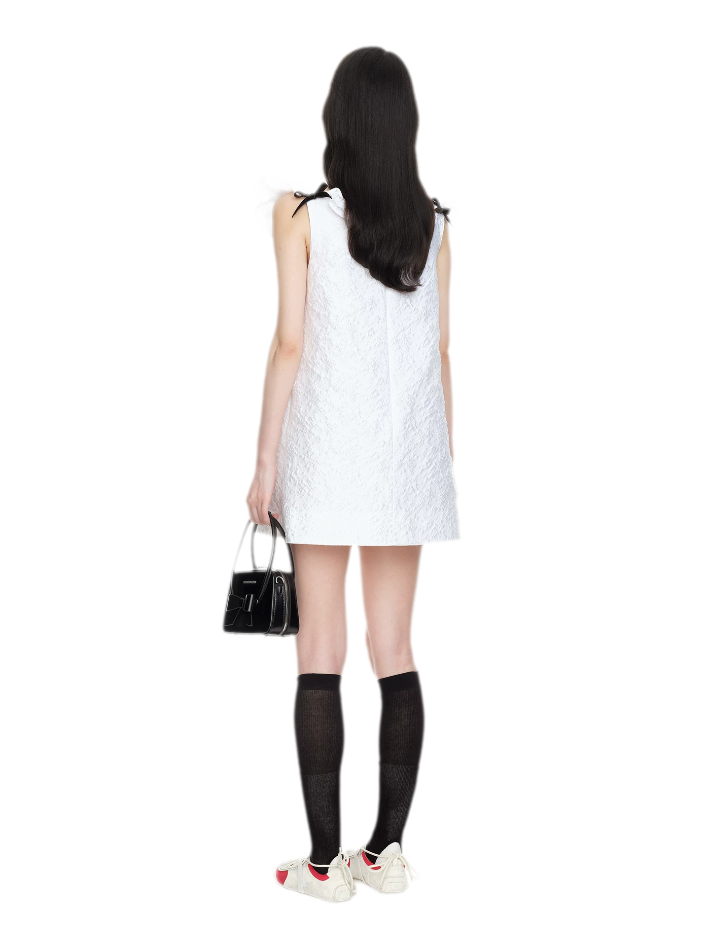 Ruffled Bow A-Line Mini Dress