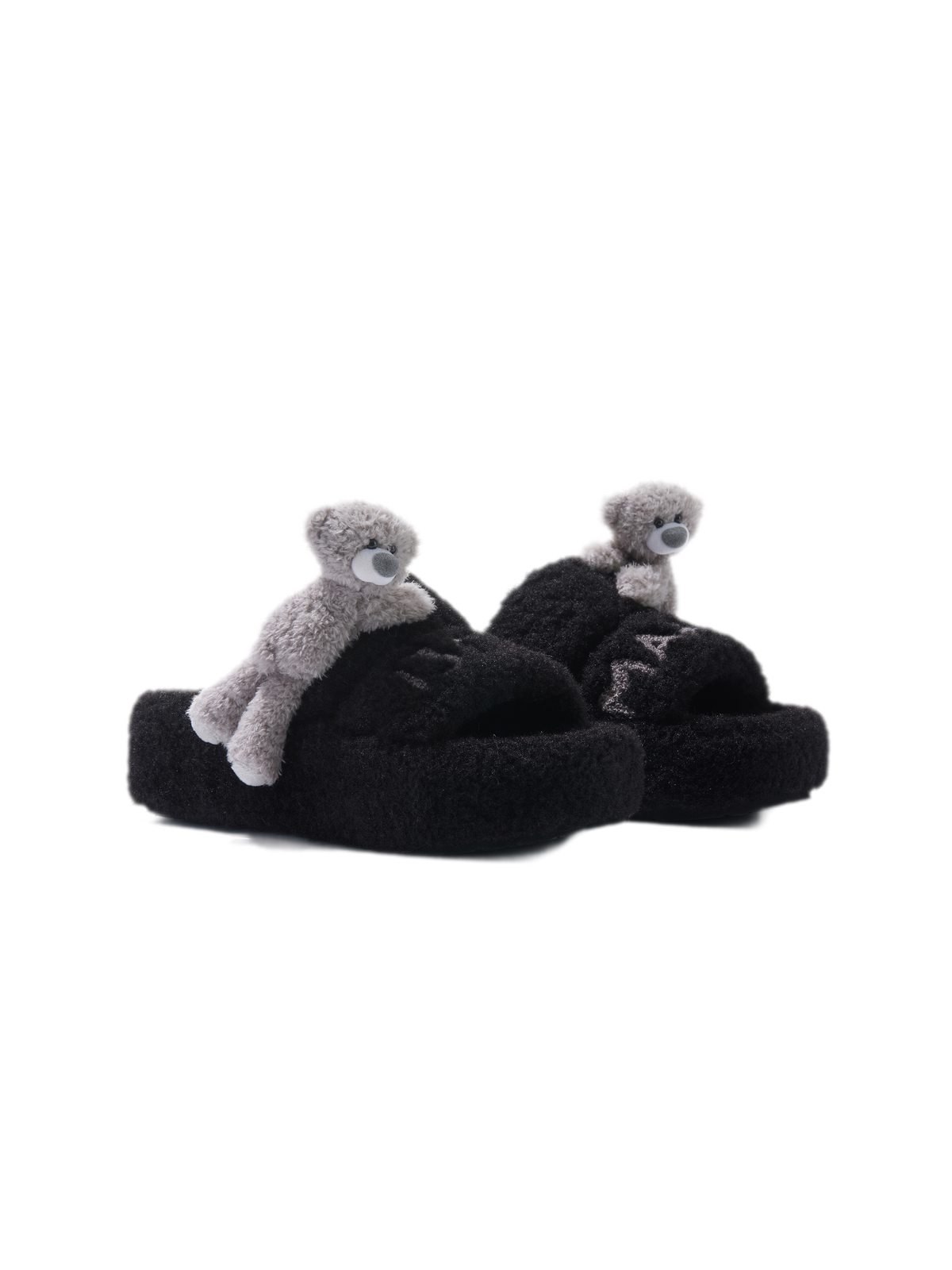 Pluchen slippers met platform en personage