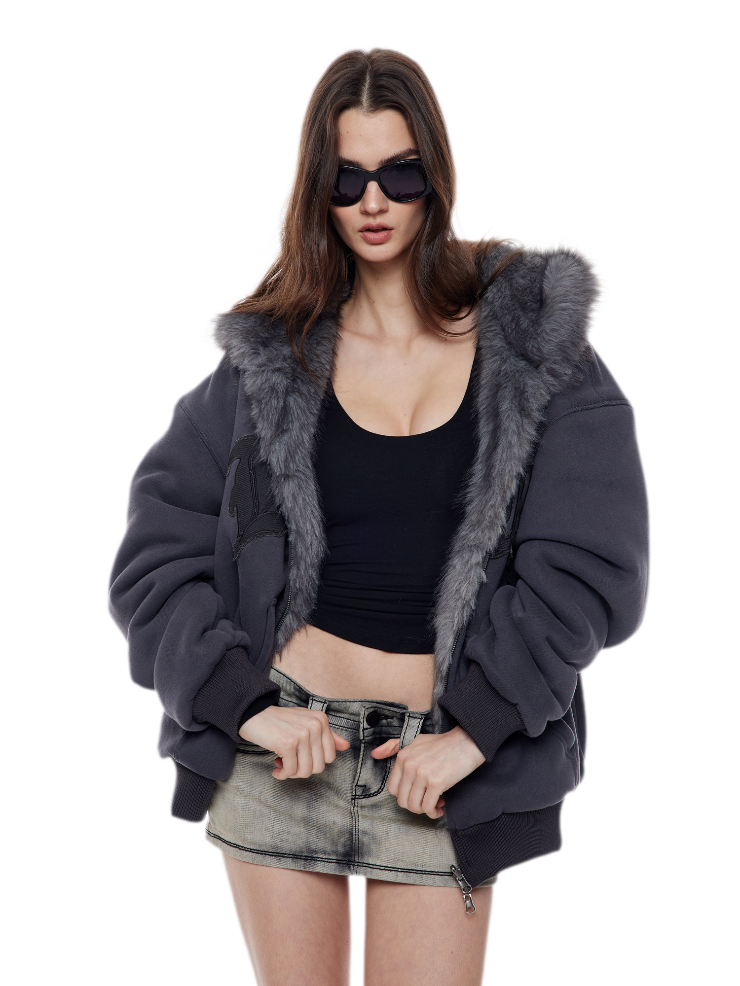 Reversible Faux Fur Hoodie