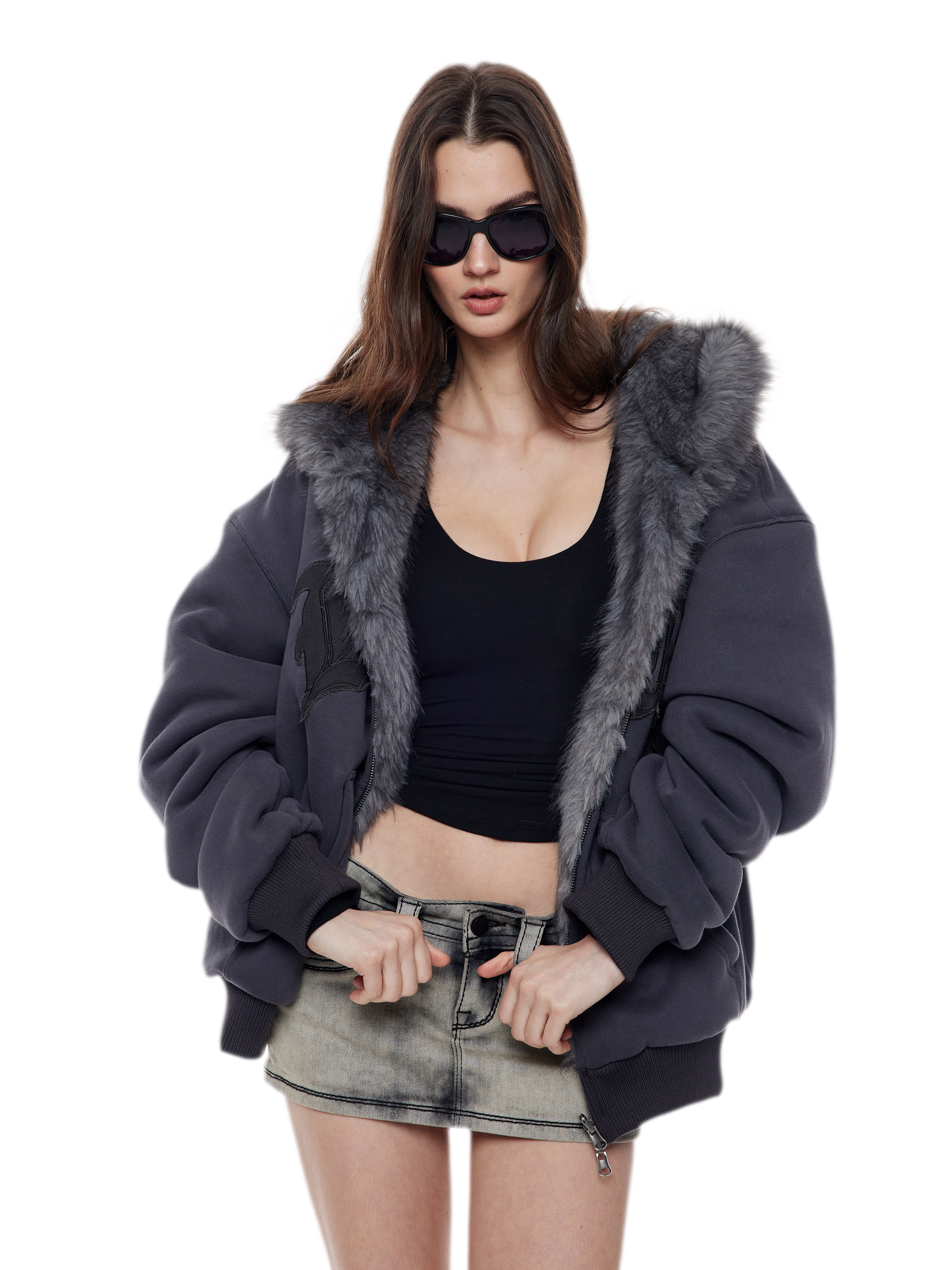 Reversible Faux Fur Hoodie