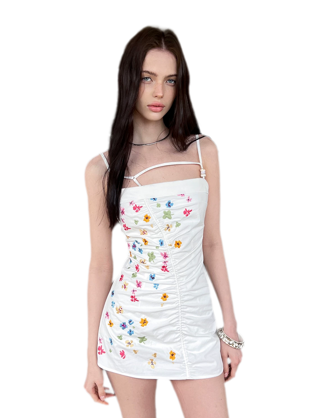 Vintage Embroidered Sleeveless Dress