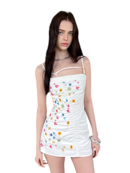 Vintage Embroidered Sleeveless Dress