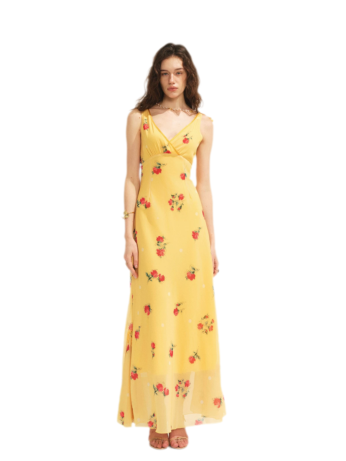 Floral Ruffle Reversible Maxi Dress