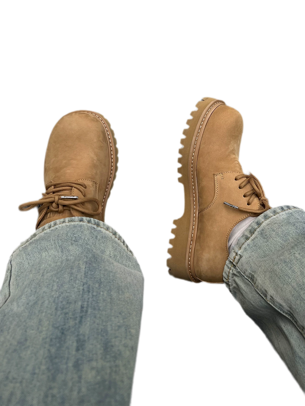 Suede Lug Sole Derby Shoes
