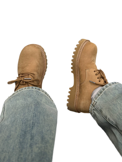 Suede Lug Sole Derby Shoes