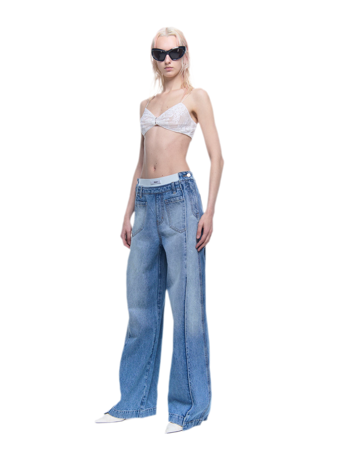 Metal Ring Gathered Bra