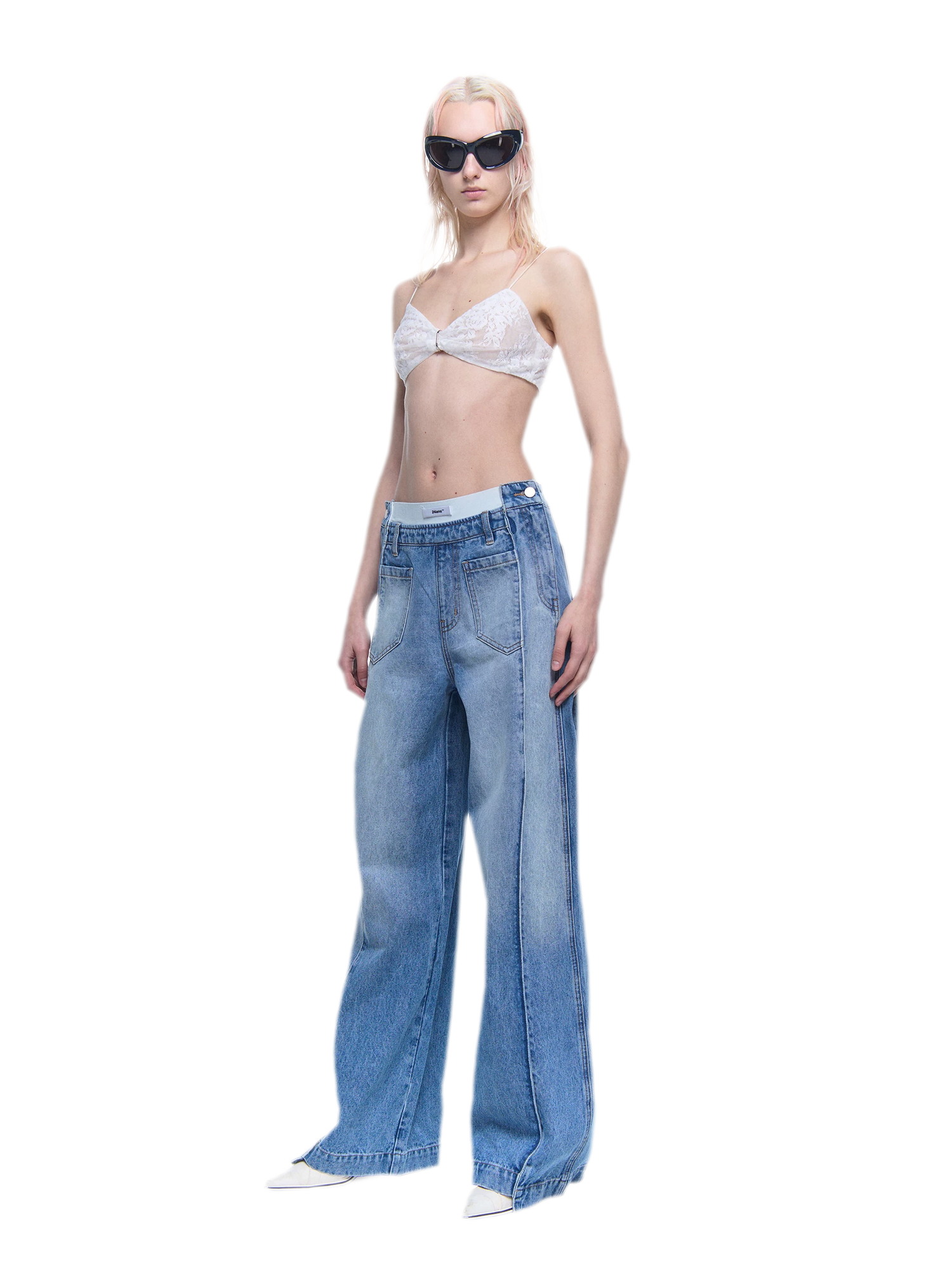 Metal Ring Gathered Bra