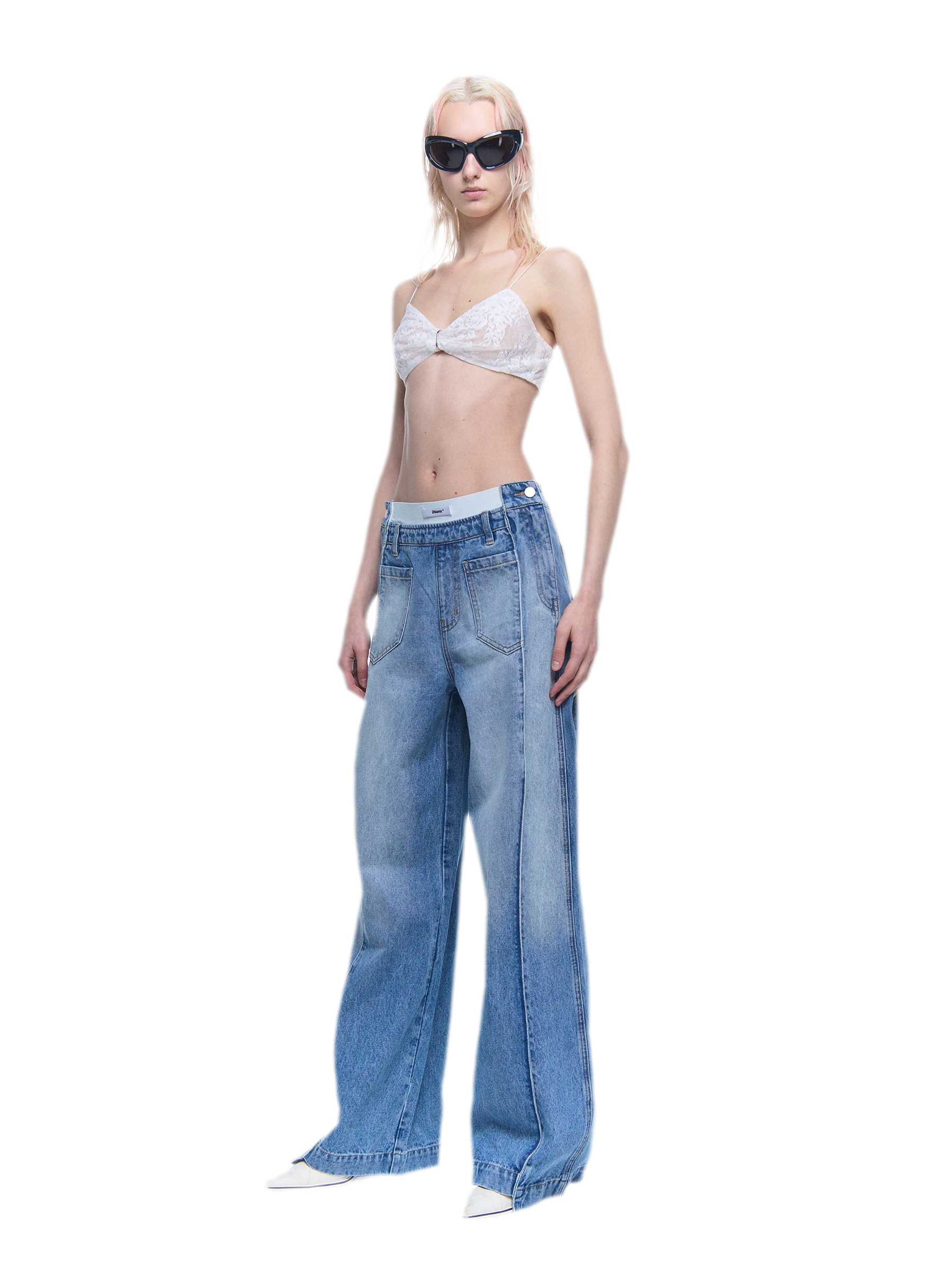 Metal Ring Gathered Bra