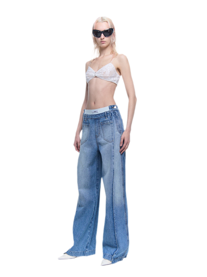 Metal Ring Gathered Bra