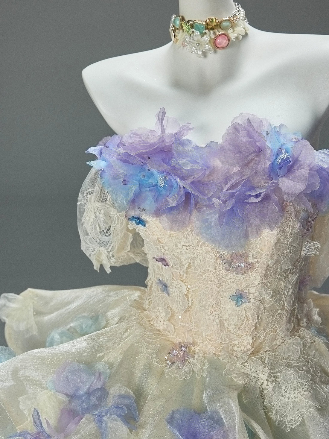 Gradient Floral Ball Gown