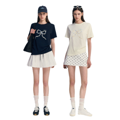 Hand-Sewn Bow T-Shirt