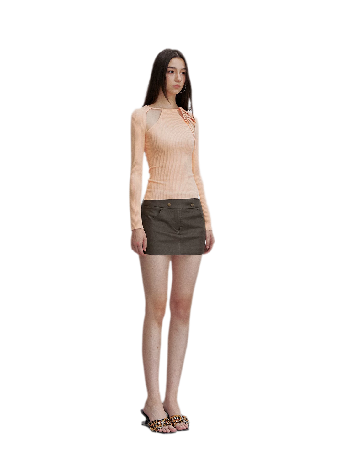 Mocha Brown A-Line Mini Skirt
