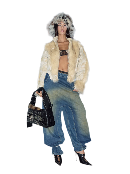 Deconstructed Faux Fur Jacket