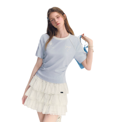 Embroidered Crop T-shirt