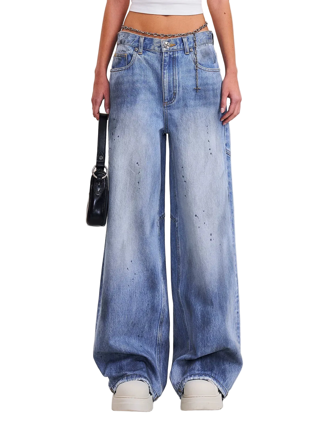 Cross Statue Desert Wide-Leg Jeans