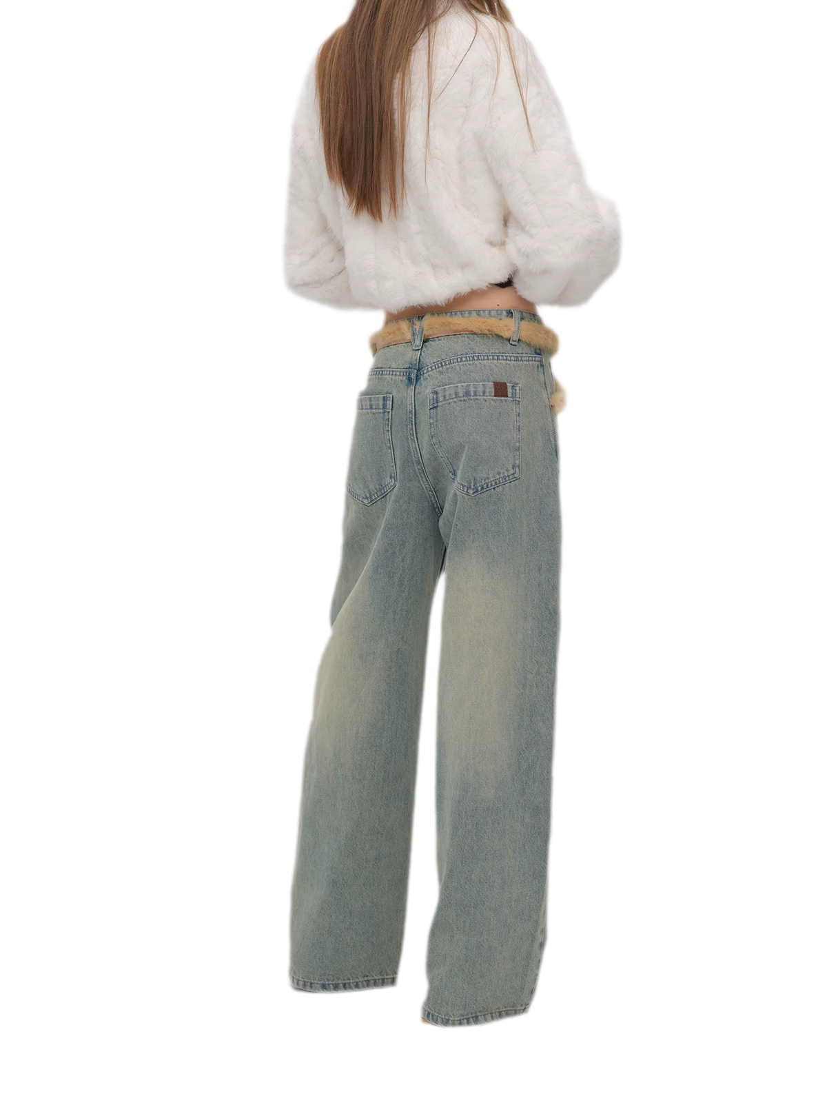 Vintage Washed Wide-Leg Jeans
