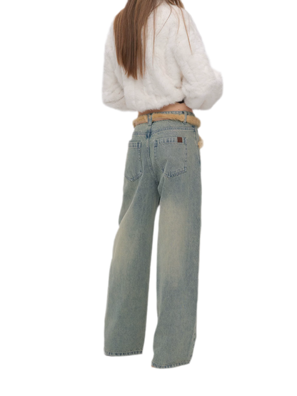 Vintage Washed Wide-Leg Jeans