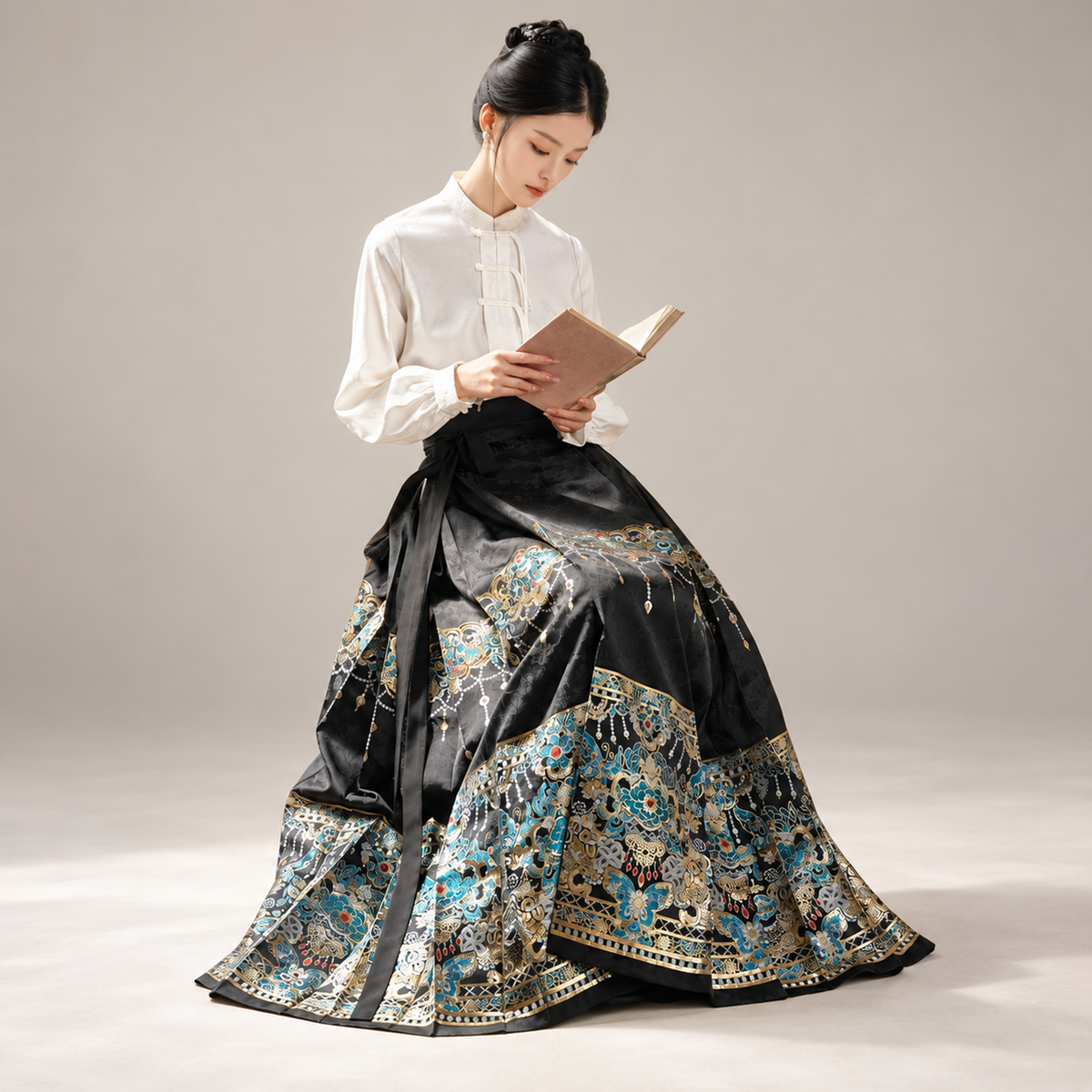 华烛点翠 Jade Candlelight Brocade Mamian Skirt
