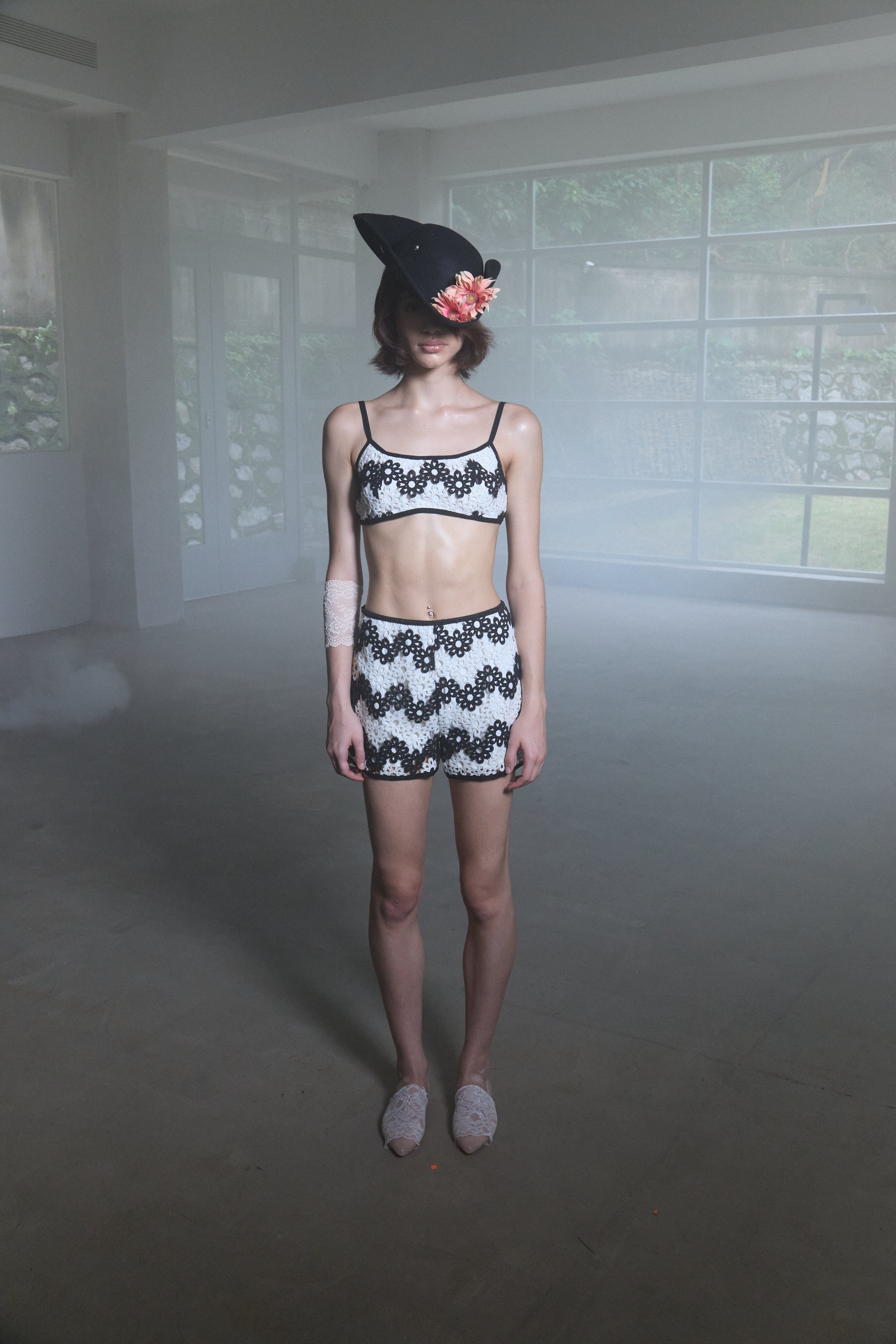 Openwork Floral Three-Piece Set