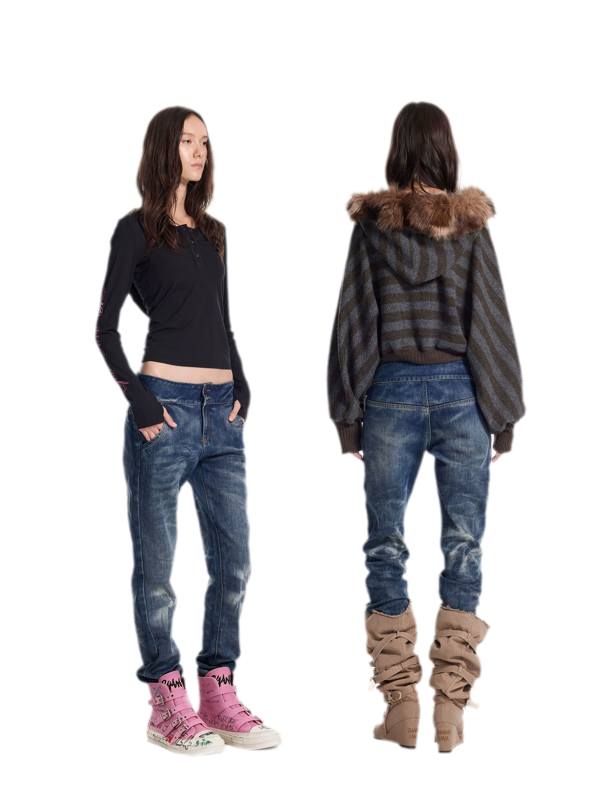 Snowflake Wash Slim Tapered Jeans