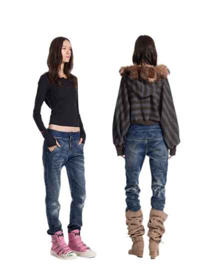Snowflake Wash Slim Tapered Jeans