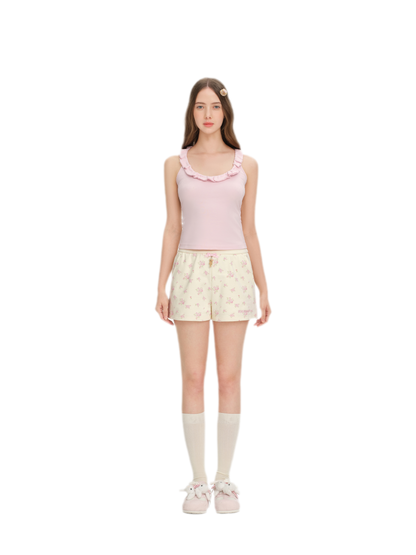 Floral Cotton Sweat Shorts