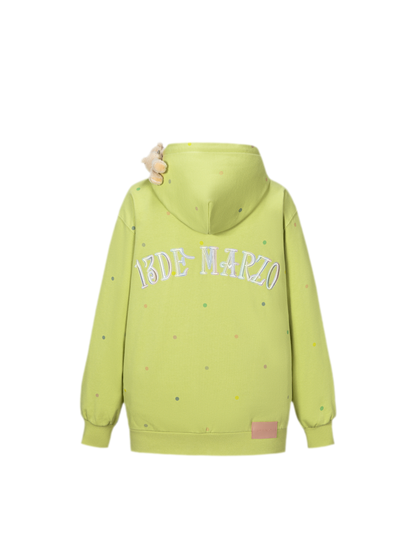 Polka Dot Embroidered Hoodie