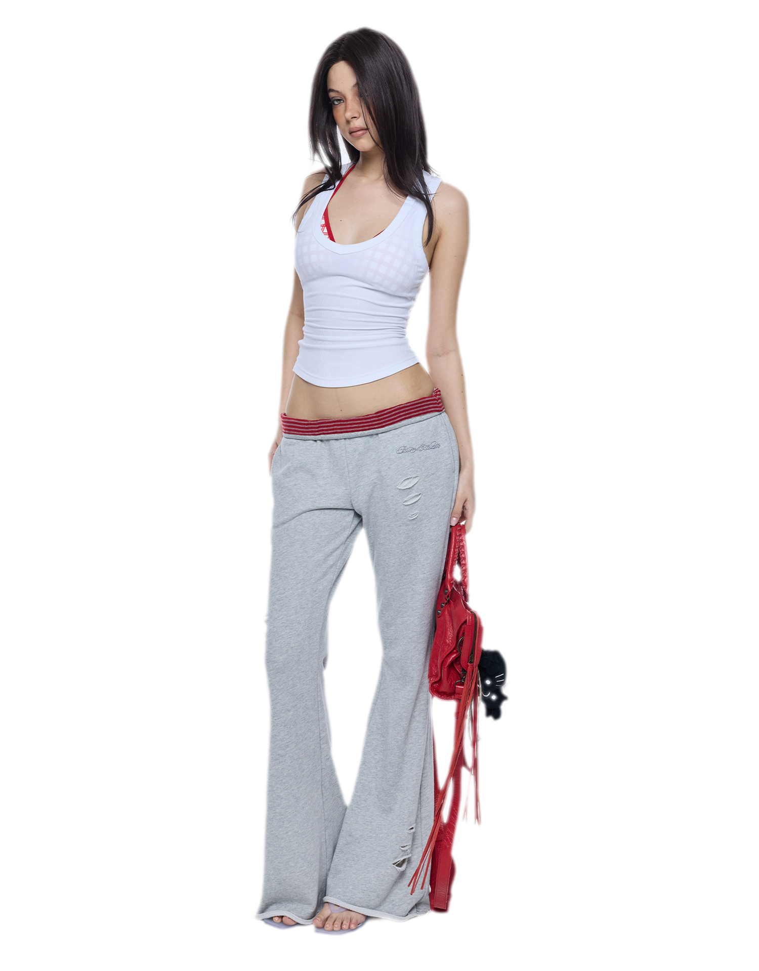 Ribbed Slim V-Neck Tank