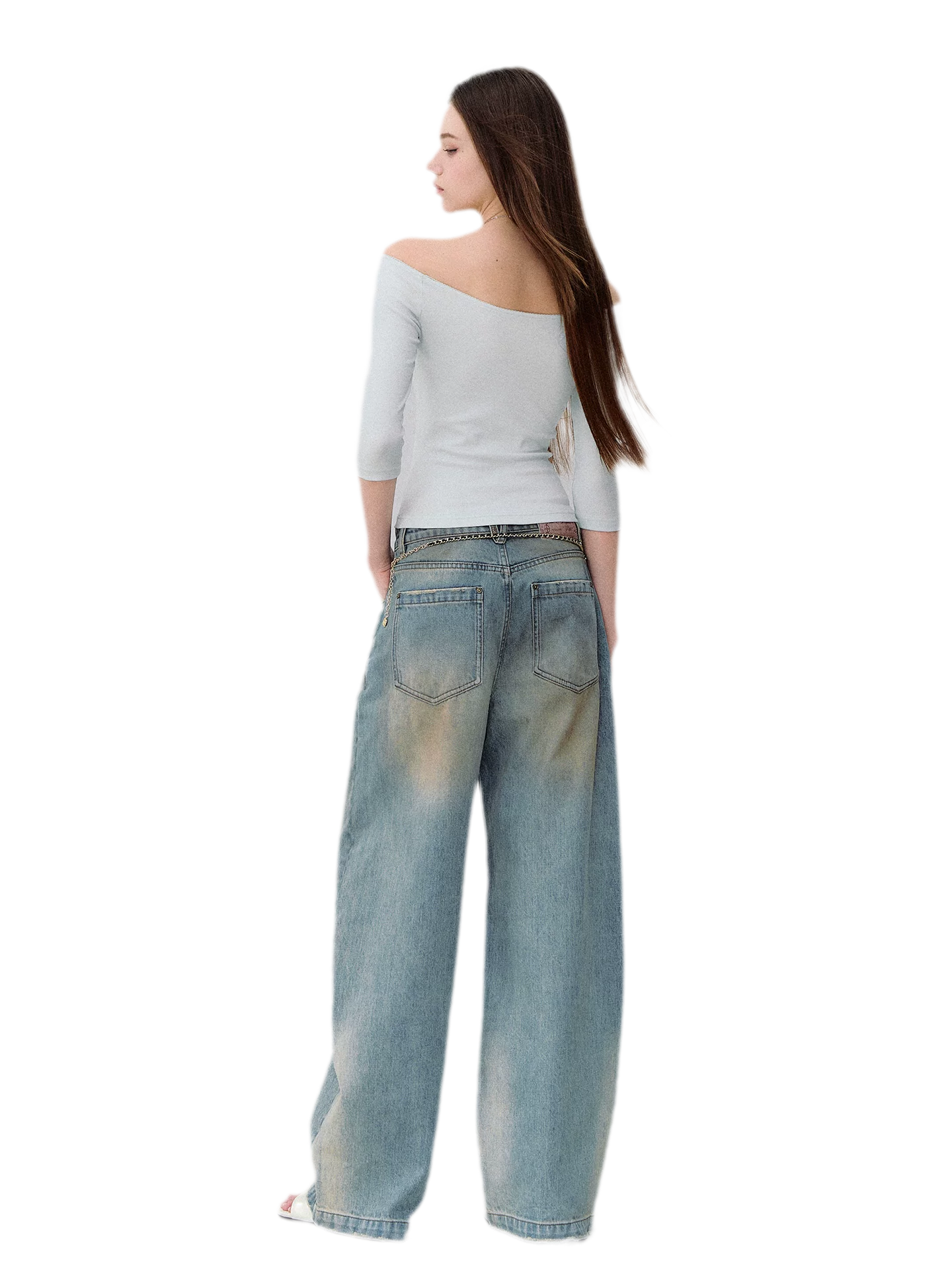 Heartbeat Light Tie Pure Desire Off-Shoulder T-Shirt