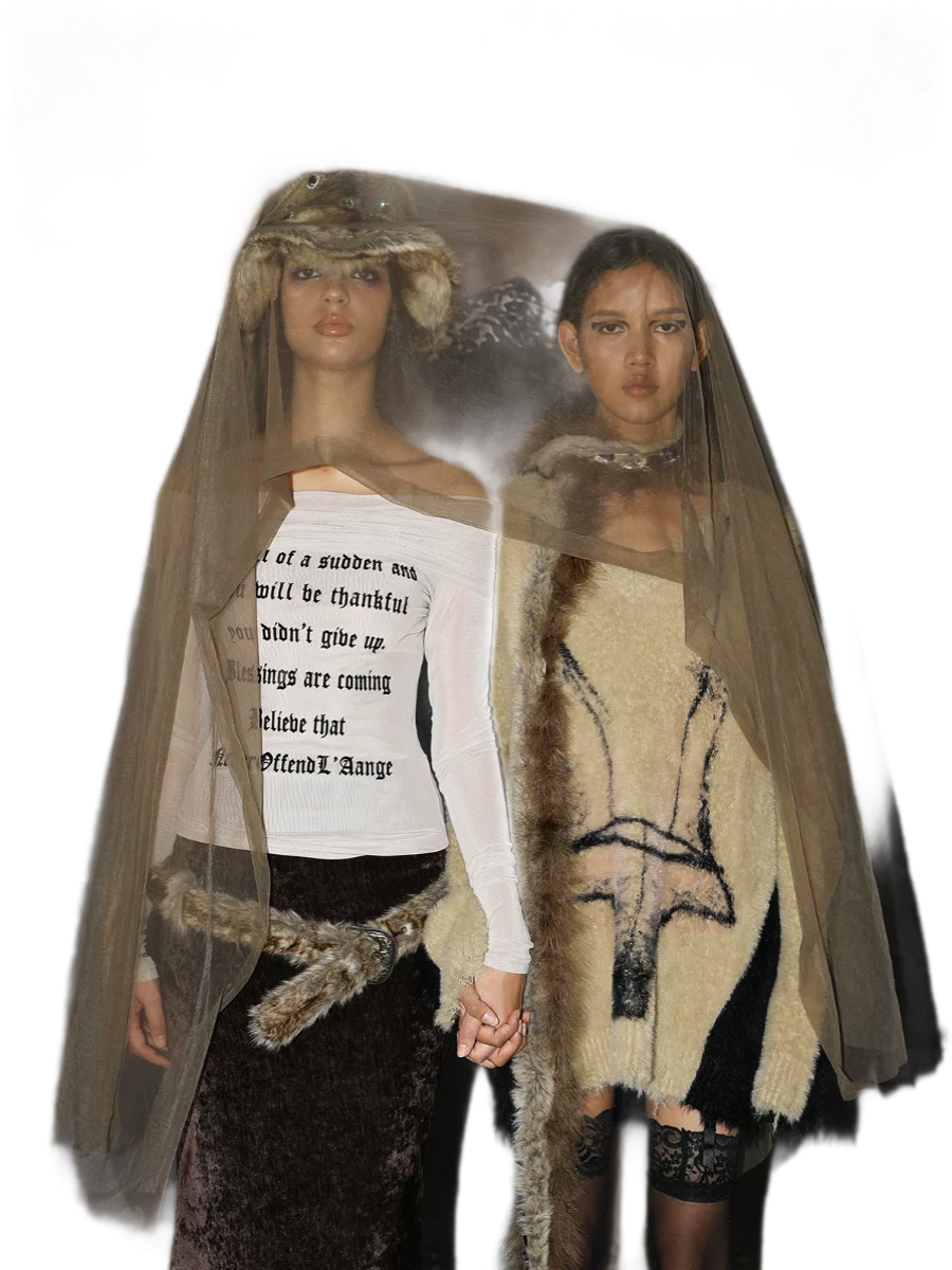 Gradient Faux-Fur Belt