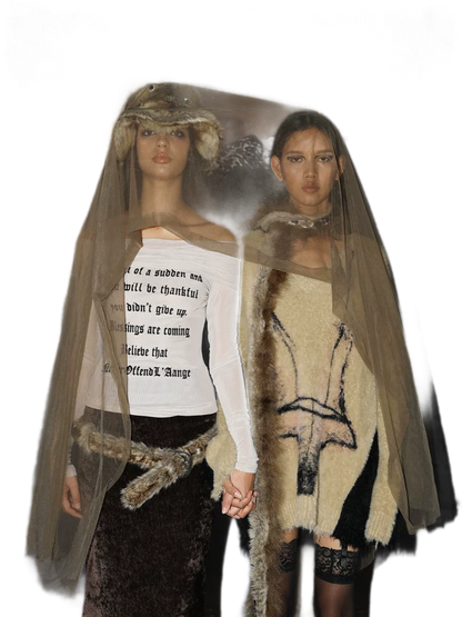 Gradient Faux-Fur Belt