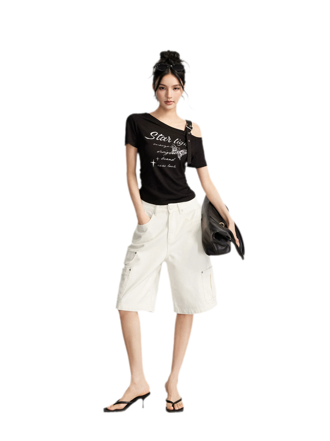 Wide-Leg Cargo Shorts