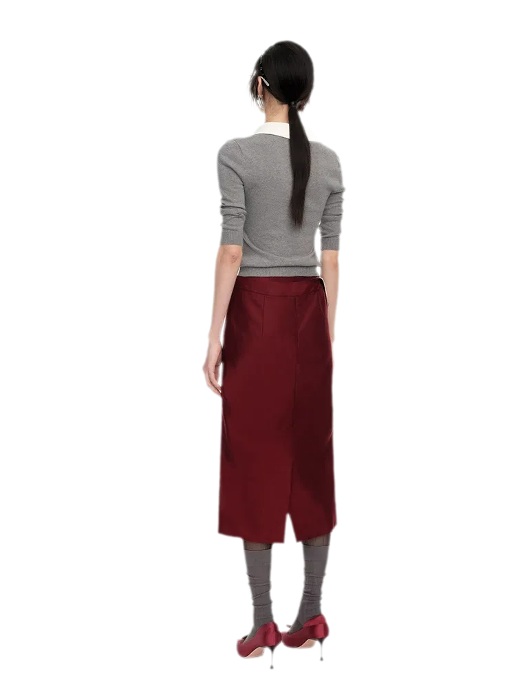 Silk Cashmere Collared Knit Top