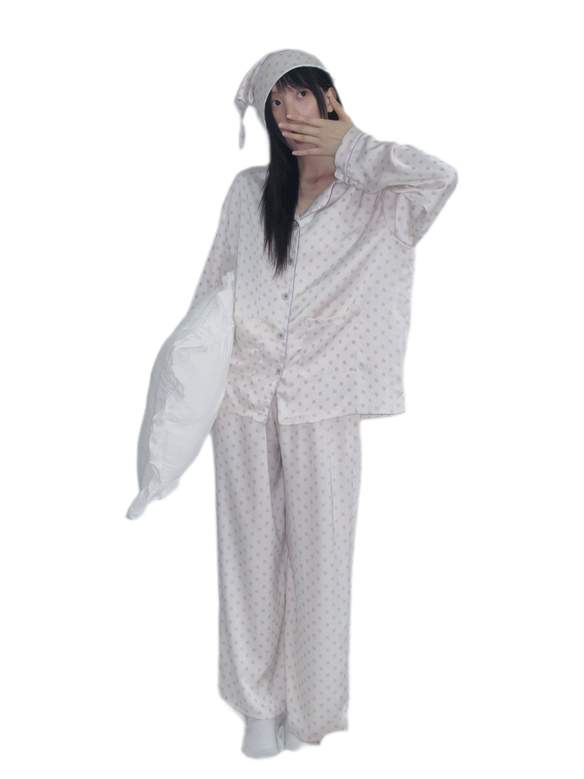 Glossy Polka Dot Pajama Set