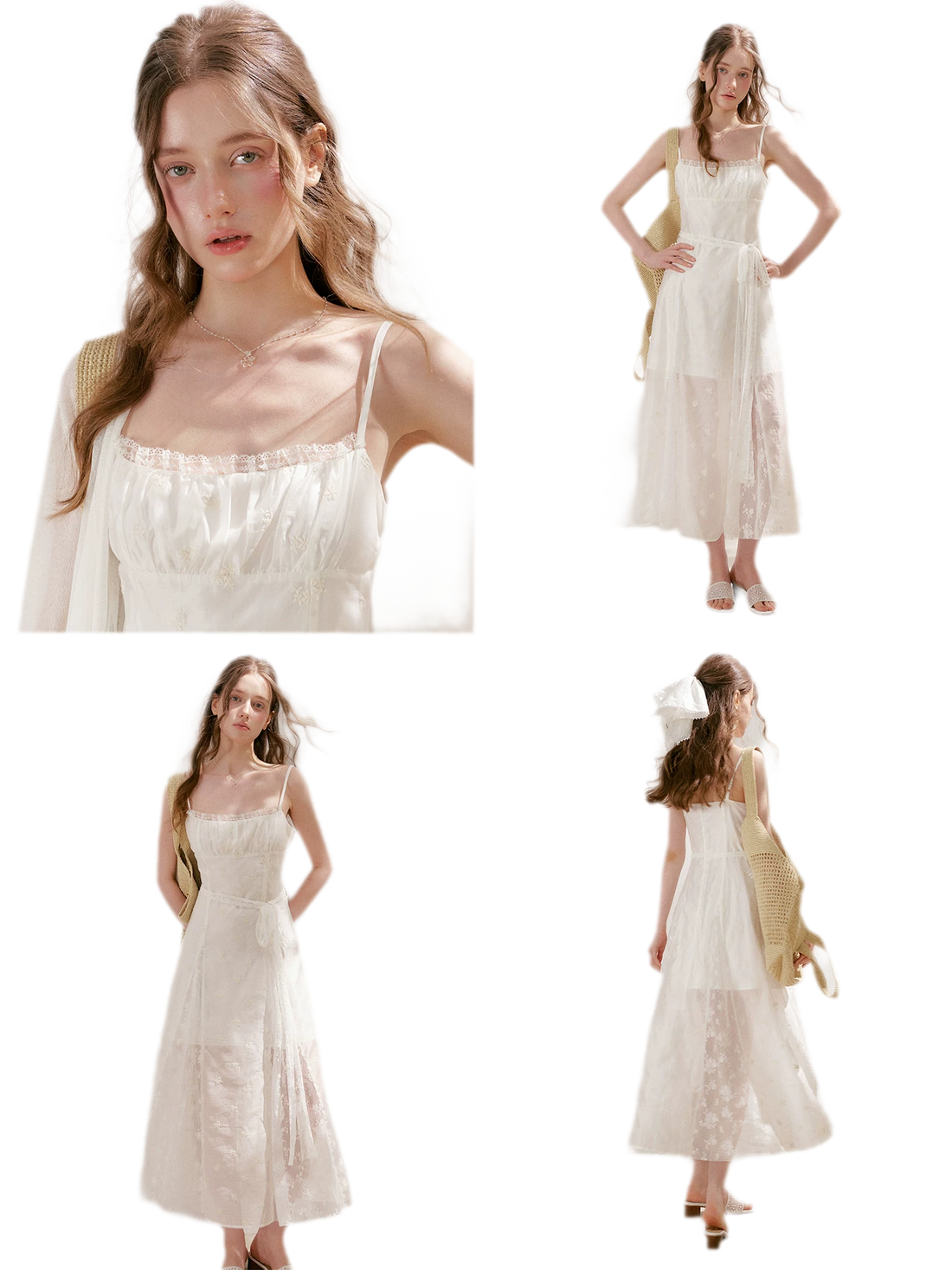 French Embroidered A-line Dress