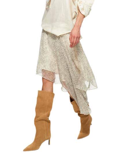 Asymmetric Chiffon Midi Skirt