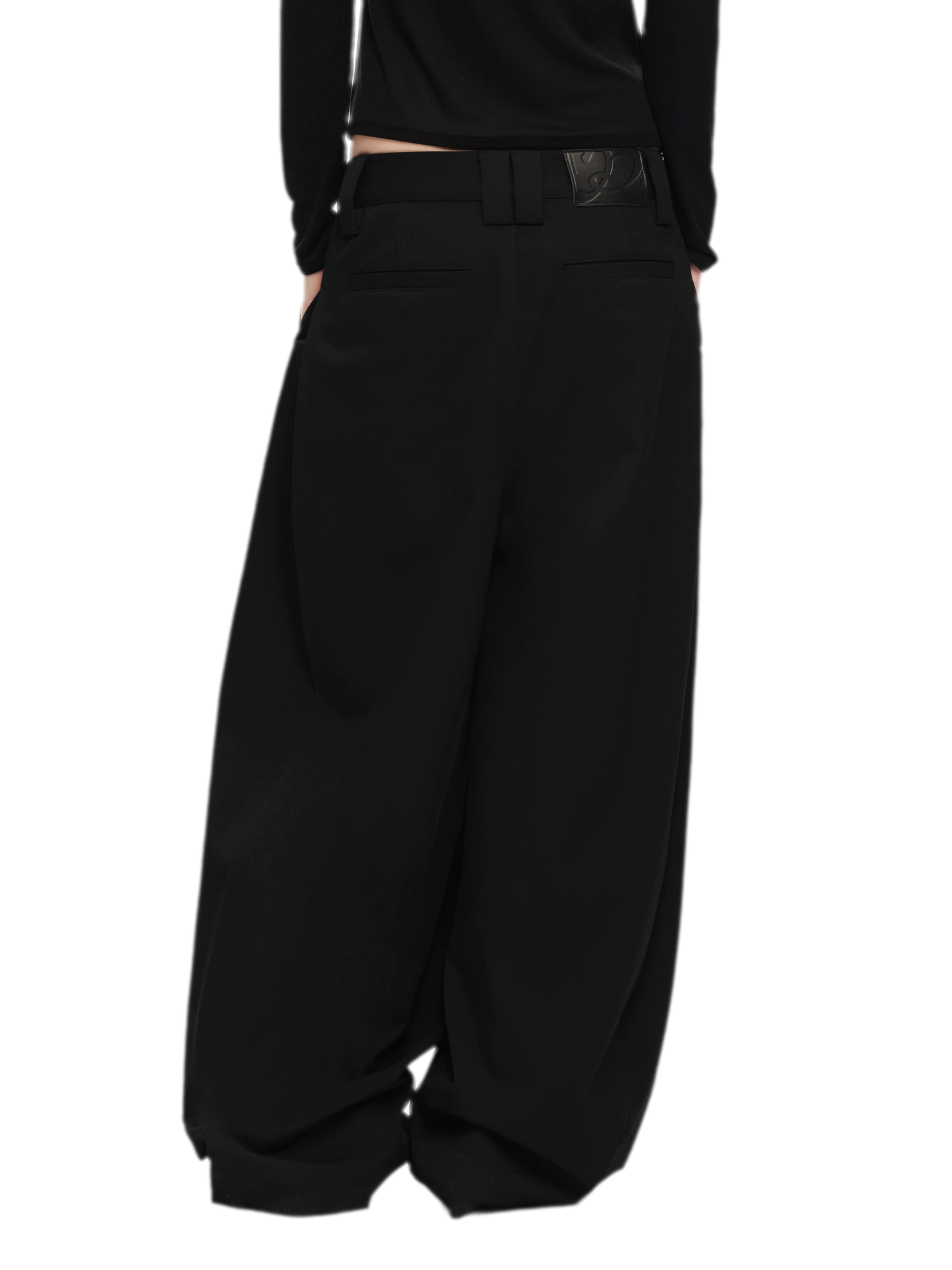 Double Pleat Wide-Leg Suit Pants