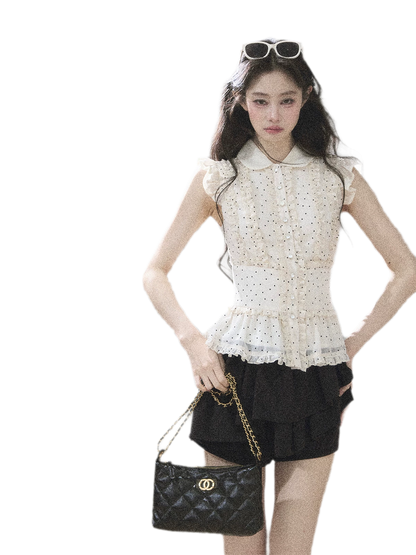 Polka Dot Ruffle Blouse