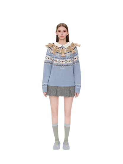 Fair Isle Bear Jacquard Sweater