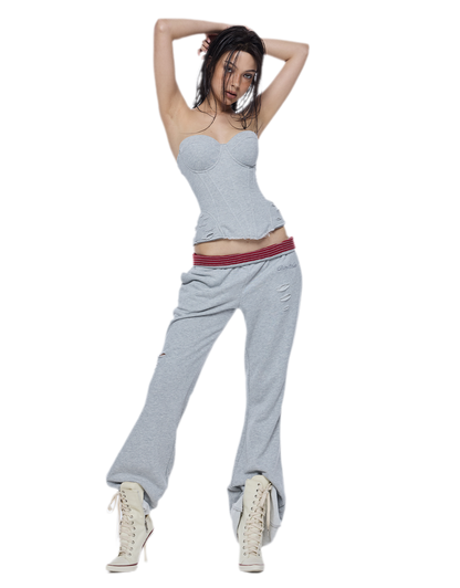 Distressed Flared Sweatpants