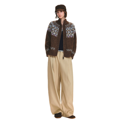 Cardigan en maille jacquard Fair Isle